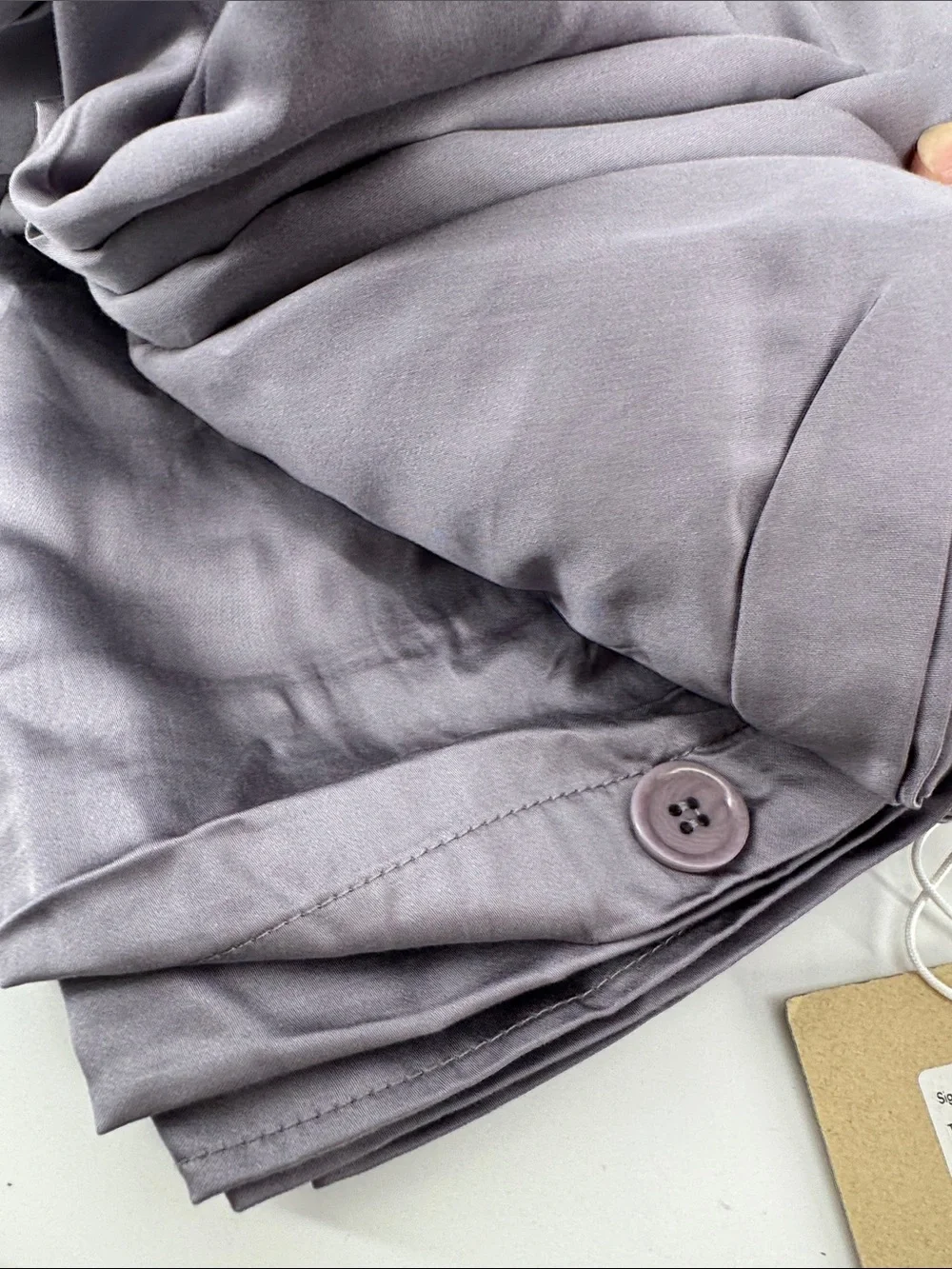 Ettitude Signature Sateen Bamboo King Duvet Cover Color Color Taro NWT